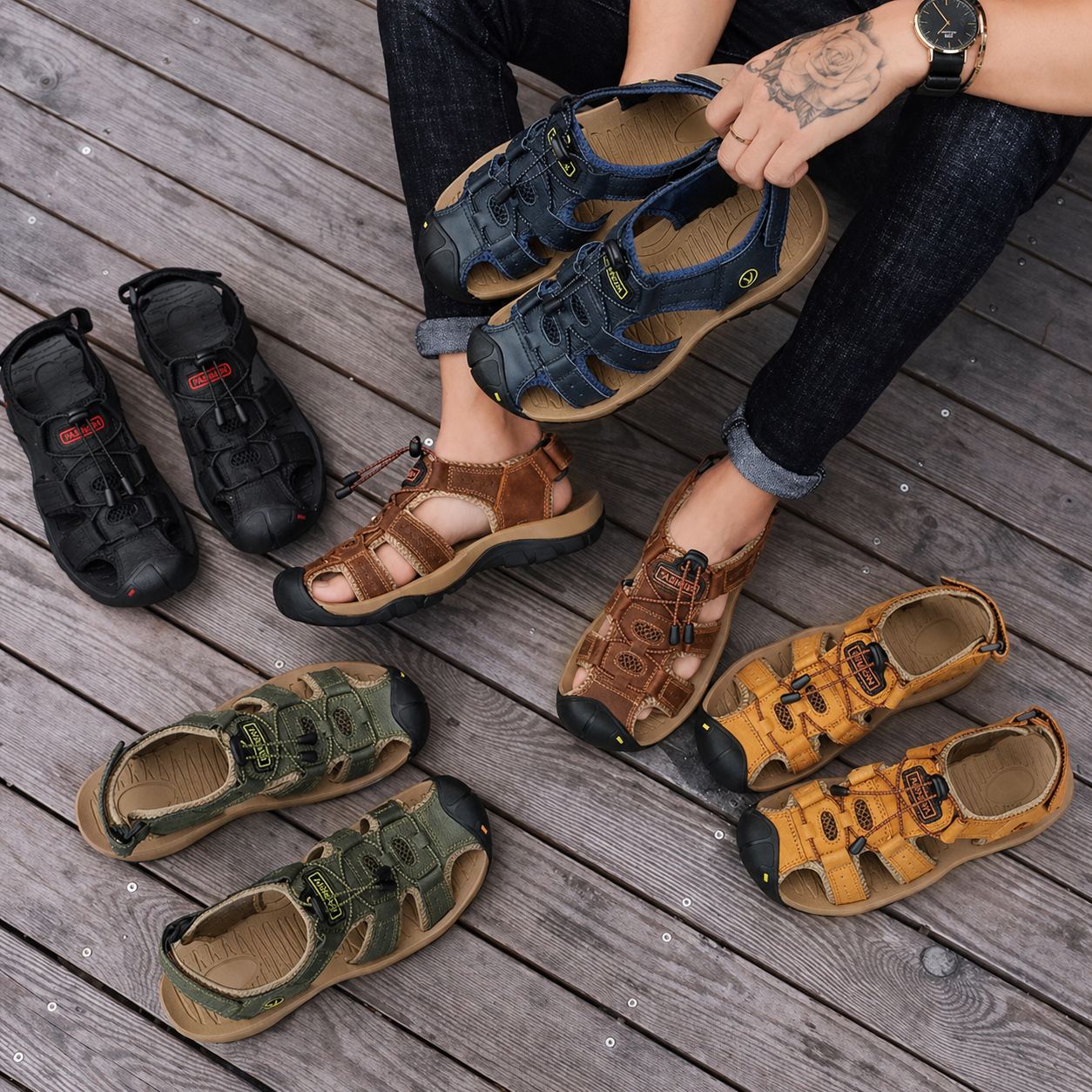 ErgoStride™ – Men’s Comfort Sandals for Every Terrain